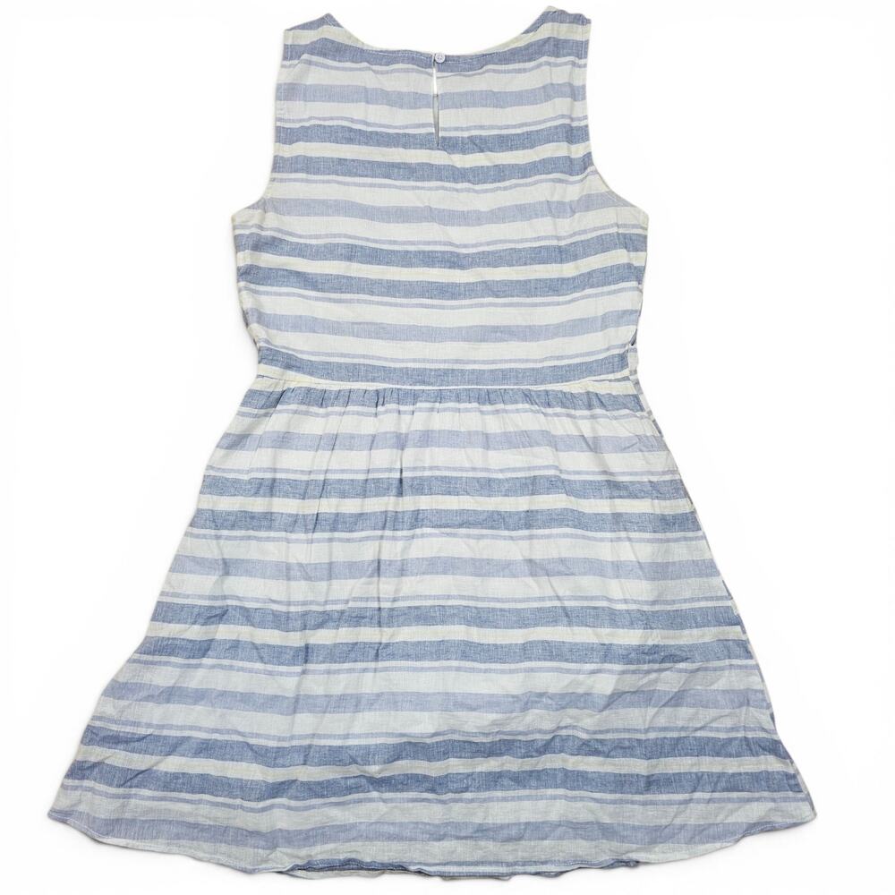 BEACHLUNCHLOUNGE Linen Blend Midi Dress Women's L Striped Coastal Minimalist - Picture 5 of 5